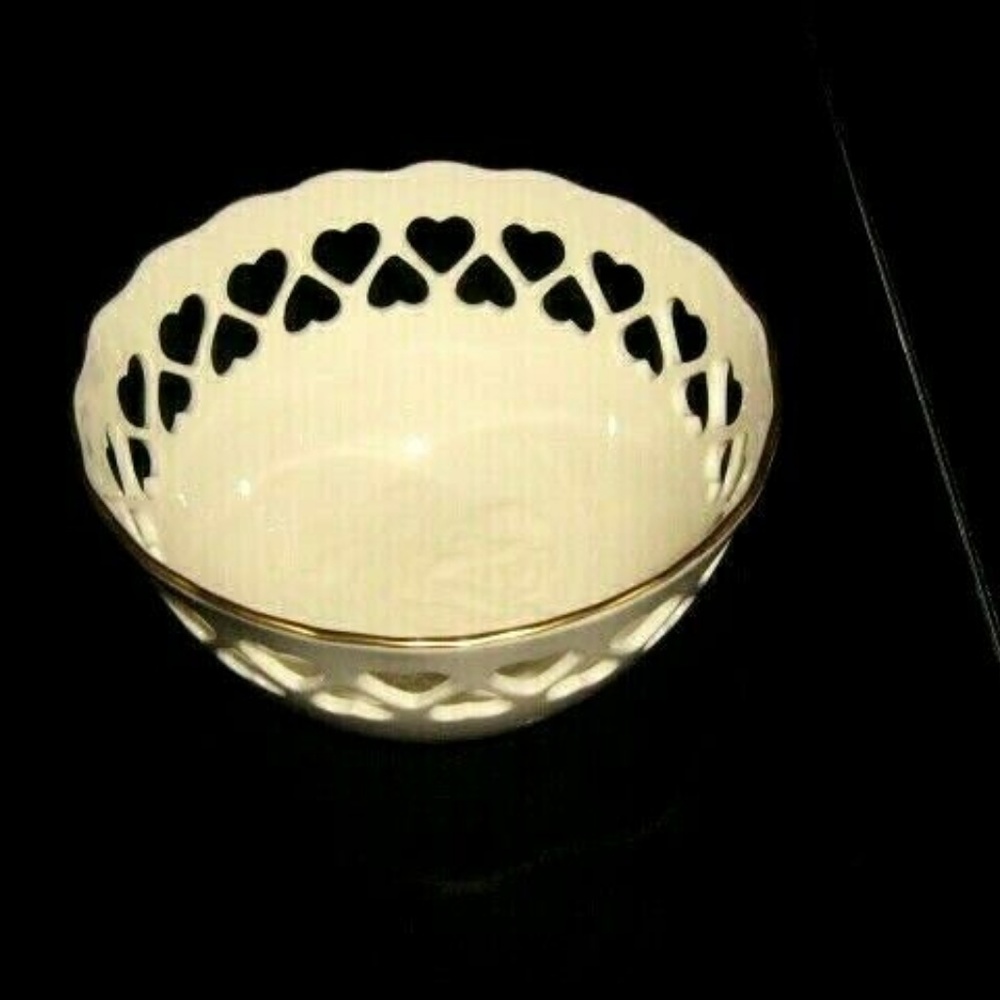 Lenox Heart Pierced Rose Embossed in Candy Dish